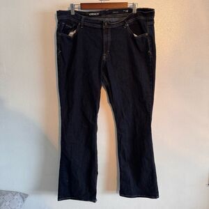 Jordache Women’s Plus Size 18 Bootcut Dark Wash Jeans  Classic Mid-Rise